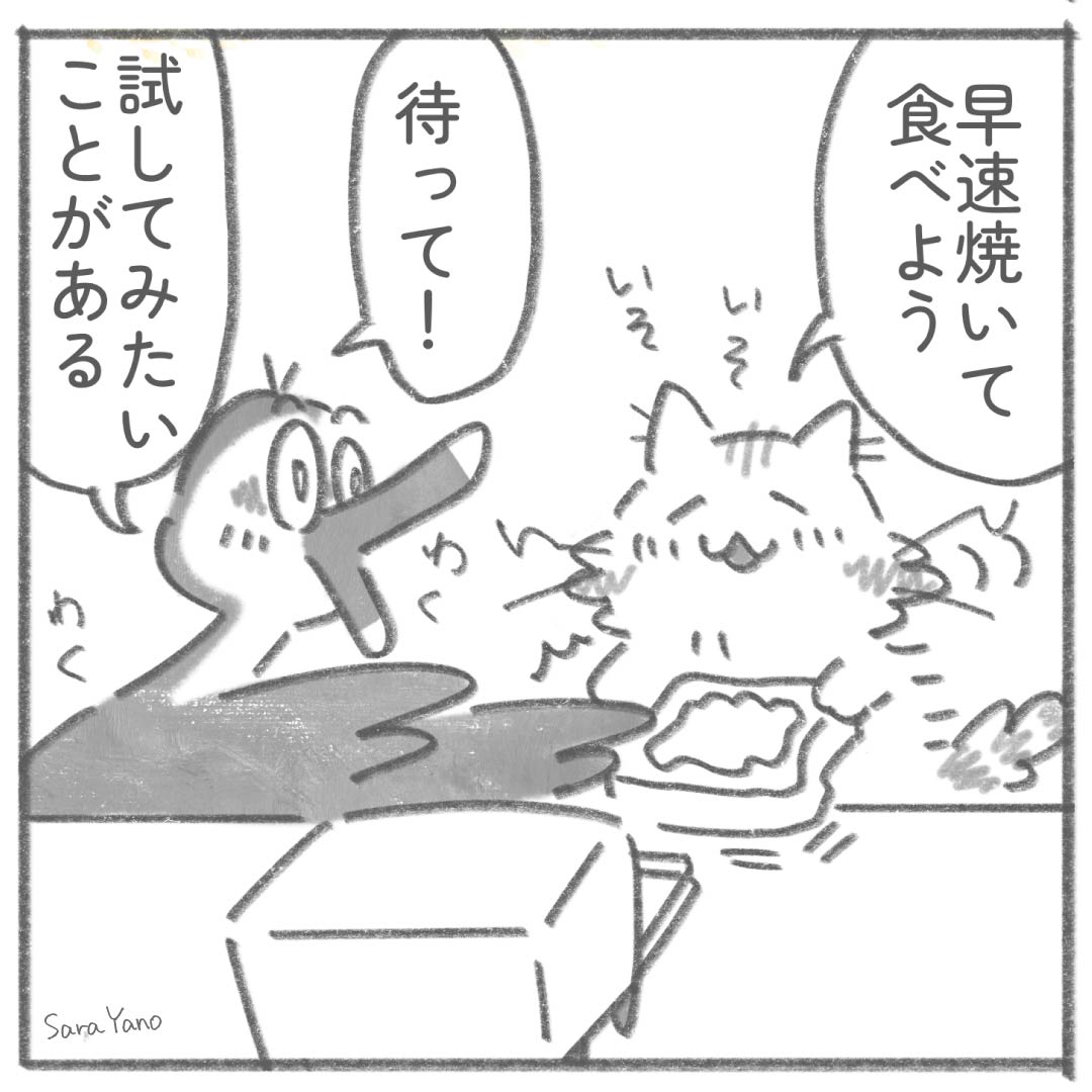 早速焼いて 食べよう/待って!試してみたいことがある