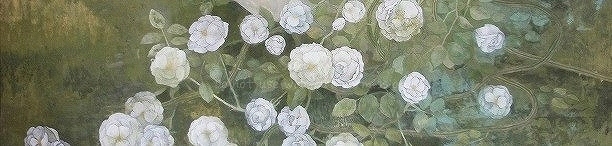 Trimmed part of the Japanese painting "Niwa no barafu".